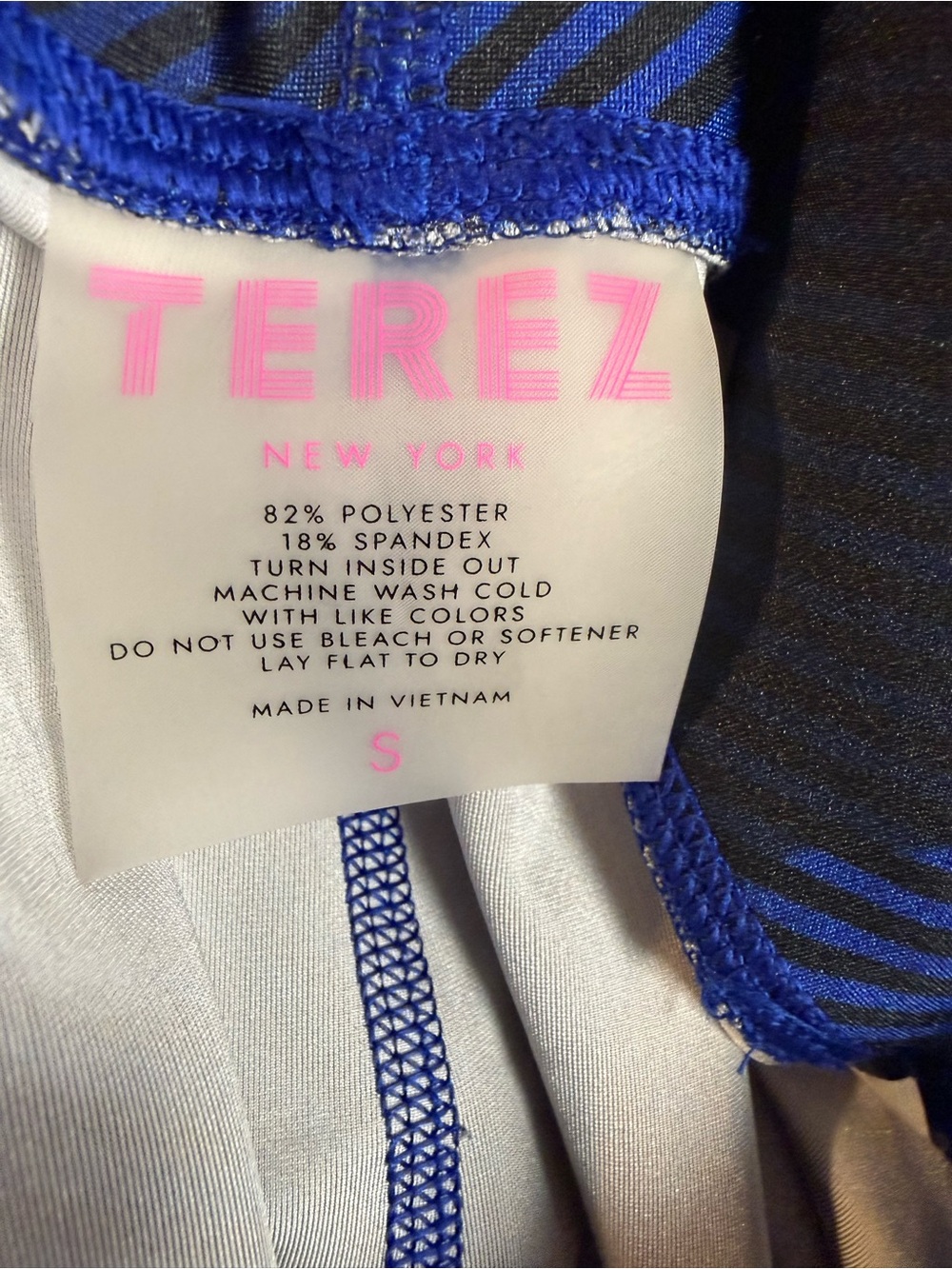 Terez Camo Stripe Leggings Blue Navy Small - Picture 3 of 4